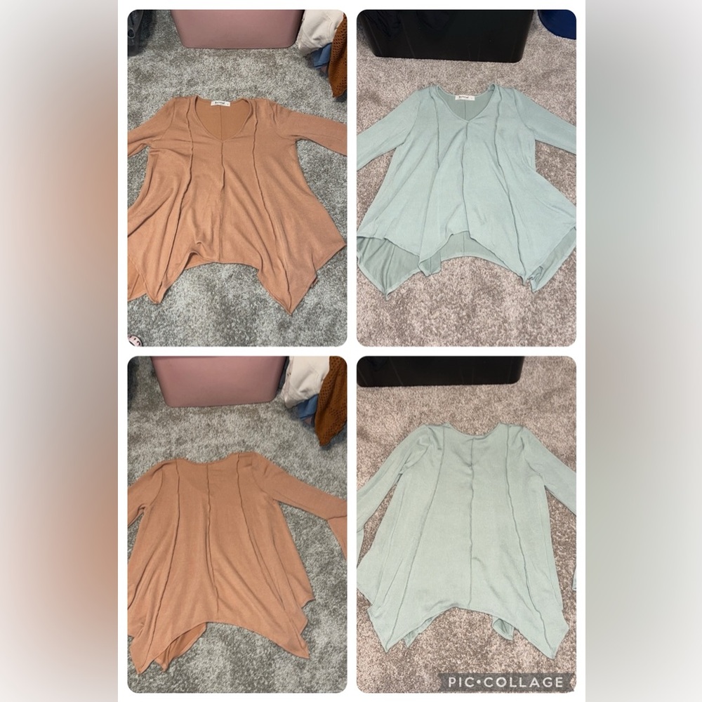 Three Bird Nest Tan and Mint Cardigans